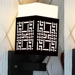 Gojeeva Black Wood Square Shaped Wall Lamp-picture-19