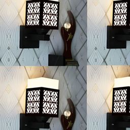 Gojeeva Black Wood Square Shaped Wall Lamp-image-72