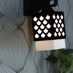 Gojeeva Black Wood Square Shaped Wall Lamp-picture-36