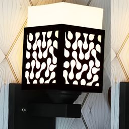 Gojeeva Black Wood Square Shaped Wall Lamp-picture-48