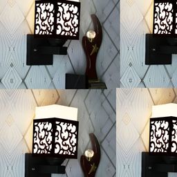 Gojeeva Black Wood Square Shaped Wall Lamp-picture-46