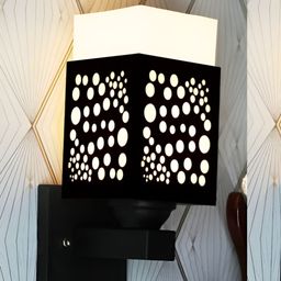 Gojeeva Black Wood Square Shaped Wall Lamp-picture-21