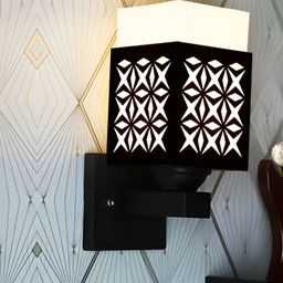 Gojeeva Black Wood Square Shaped Wall Lamp-picture-33