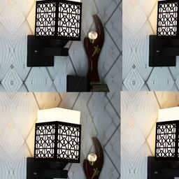 Gojeeva Black Wood Square Shaped Wall Lamp-picture-7
