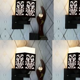 Gojeeva Black Wood Square Shaped Wall Lamp-picture-34
