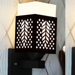Gojeeva Black Wood Square Shaped Wall Lamp-picture-20