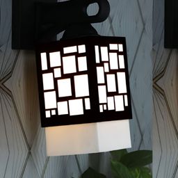 Gojeeva Black Wood Square Shaped Wall Lamp-picture-32