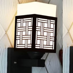 Gojeeva Black Wood Square Shaped Wall Lamp-picture-29