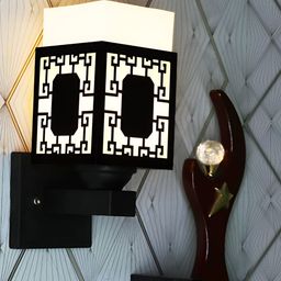 Gojeeva Black Wood Square Shaped Wall Lamp-picture-46