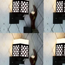 Gojeeva Black Wood Square Shaped Wall Lamp-picture-20