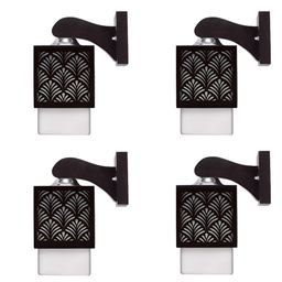 Gojeeva Black Wood Square Shaped Wall Lamp-picture-4