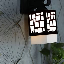 Gojeeva Black Wood Square Shaped Wall Lamp-picture-36
