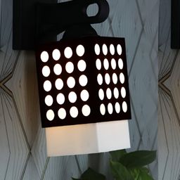 Gojeeva Black Wood Square Shaped Wall Lamp-picture-24