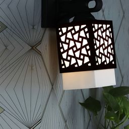 Gojeeva Black Wood Square Shaped Wall Lamp-picture-48