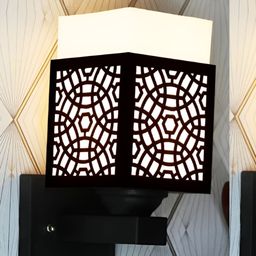 Gojeeva Black Wood Square Shaped Wall Lamp-picture-41