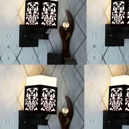 Gojeeva Black Wood Square Shaped Wall Lamp-picture-39