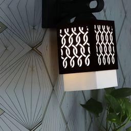 Gojeeva Black Wood Square Shaped Wall Lamp-20