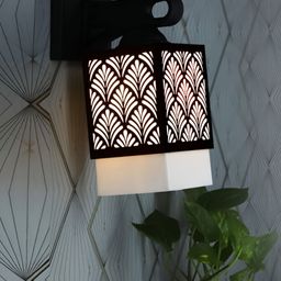 Gojeeva Black Wood Square Shaped Wall Lamp-picture-49