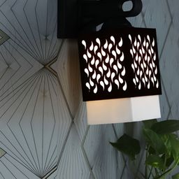 Gojeeva Black Wood Square Shaped Wall Lamp-picture-48