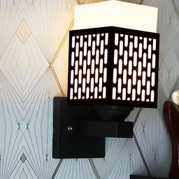Gojeeva Black Wood Square Shaped Wall Lamp-picture-42