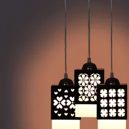 Gojeeva Black Wood Square Shaped Wall Lamp-32