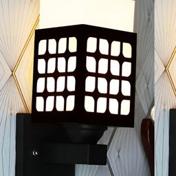 Gojeeva Black Wood Square Shaped Wall Lamp-image-22