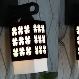 Gojeeva Black Wood Square Shaped Wall Lamp-picture-6