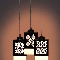 Gojeeva Black Wood Square Shaped Wall Lamp-10