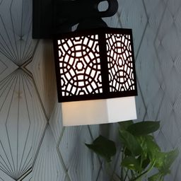 Gojeeva Black Wood Square Shaped Wall Lamp-picture-22