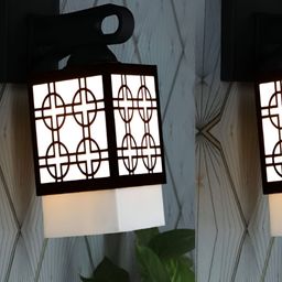Gojeeva Black Wood Square Shaped Wall Lamp-picture-23