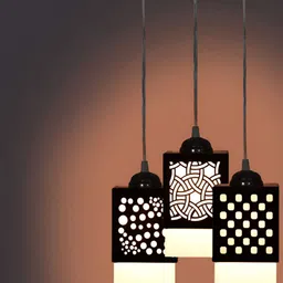 Gojeeva Black Wood Square Shaped Wall Lamp-44