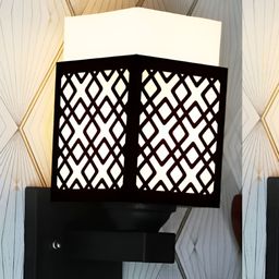 Gojeeva Black Wood Square Shaped Wall Lamp-picture-41