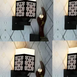 Gojeeva Black Wood Square Shaped Wall Lamp-picture-12