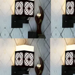 Gojeeva Black Wood Square Shaped Wall Lamp-picture-17