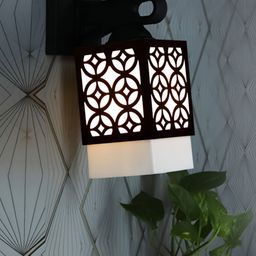 Gojeeva Black Wood Square Shaped Wall Lamp-picture-49