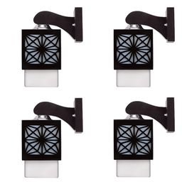 Gojeeva Black 4 Pieces Textured Wooden Rectangle Shaped Wall Lamp-picture-5