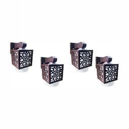 Areezo Brown 4 Pieces Wooden Square Shaped Wall Lamp-27