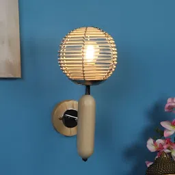 ELIANTE Cream Wooden Contemporary Spherical Shaped Wall Lamp-image-28