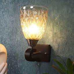 ELIANTE Brown Wooden Contemporary Cylinder Shaped Wall Lamp-13