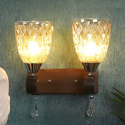 ELIANTE Brown Wooden Contemporary Bell Shaped Wall Lamp-image-39