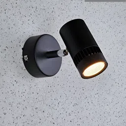 Mufasa Black Aluminium Contemporary Cylinder LED Spot Wall Lamp-image-3