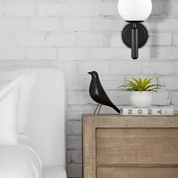 Lyse Decor Black Metal Spherical Wall Lamp-image-2