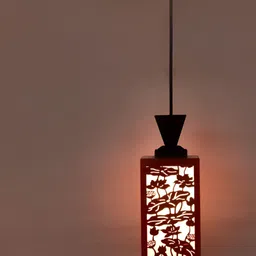Gojeeva Red Wood Square Shaped Wall Lamp image 4