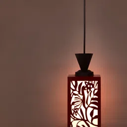 Gojeeva Red Wood Square Shaped Wall Lamp image 5