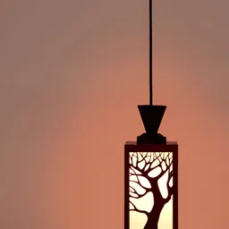 Gojeeva Red Wood Square Shaped Wall Lamp image 2