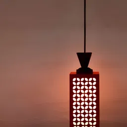 Gojeeva Red Wood Square Shaped Wall Lamp image 4