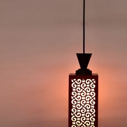 Gojeeva Red Wood Square Shaped Wall Lamp image 5