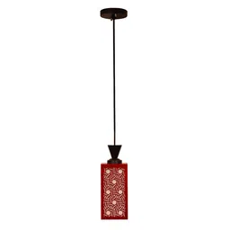 Gojeeva Red Wood Square Shaped Wall Lamp image 3