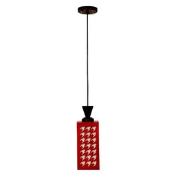 Gojeeva Red Wood Square Shaped Wall Lamp image 3