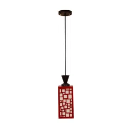 Gojeeva Red Wood Square Shaped Wall Lamp image 5